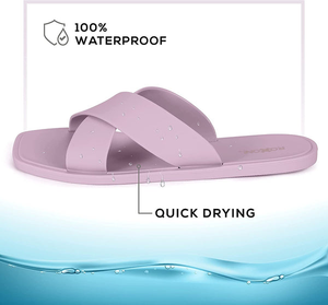 ROXONI Women Slippers Shower Pool Sandals Criss Cross Bathroom Quick Drying Slippers