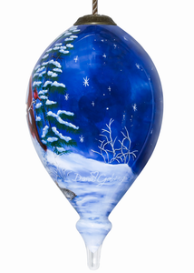 Heaven And Nature Sing Snowman Hand Painted Glass Ornament