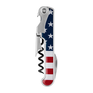 American Flag Stainless Steel Corkscrew By Foster & Rye