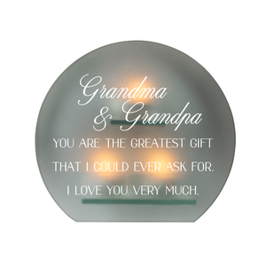 Tealight Grandma & Grandpa Grey Large