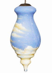 Angel of Love and Light Hand Painted Glass Ornament