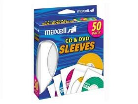 Maxell 190135 - Cd400 Cd / Dvd Storage Sleeves (white 50 Pk)