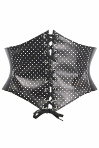 Lavish Polka Dot Lace-Up Corset Belt Cincher