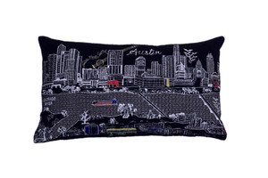 24" Black Atlanta Nighttime Skyline Lumbar Decorative Pillow - 606114644477 24" Black Atlanta Nighttime Skyline Lumbar Decorative Pillow - 606114644477