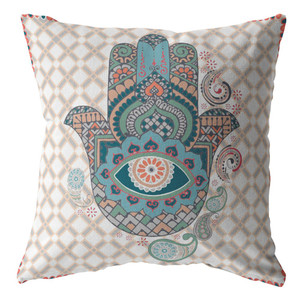 16” Blue Gray Hamsa Suede Zippered Throw Pillow - 808230190245 16” Blue Gray Hamsa Suede Zippered Throw Pillow - 808230190245