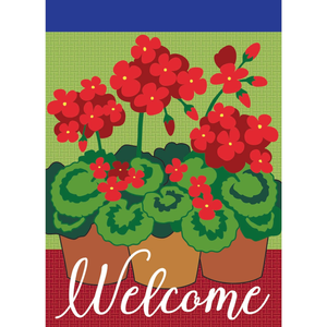 Garden Geraniums Blap Flag