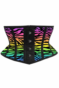 Lavish Animal Print Satin Mini Cincher Corset
