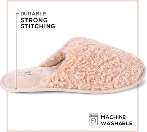 ROXONI Women Slipper Cozy Memory Foam, Indoor Outdoor Rubber Sole
