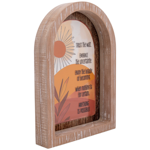 Framed Arch Trust The Wait White 9x13