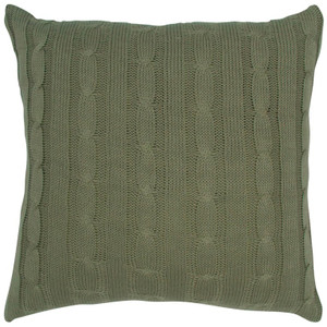Homeroots Home Decor Olive Green Knit Sweater Stripe Down Throw Pillow, 18 x 18 Inches
