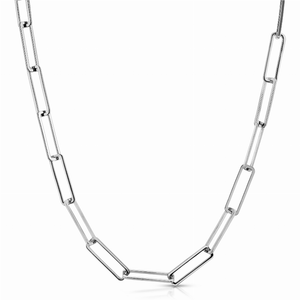 Silver Large Rectangle Link Chain