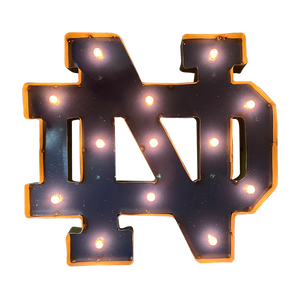University of Notre Dame "ND" Lighted Recycled Metal Wall Decor