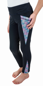 TuffRider Kids Minerva 3 Season Printed Knee Patch Tights