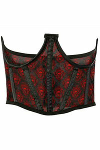 Lavish Skull Mesh Open Cup Waist Cincher