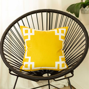 Yellow and White Geometric Decorative Throw Pillow Cover - 4512839616735