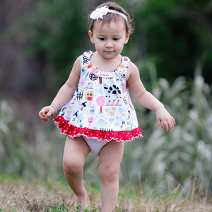 AnnLoren Baby & Toddler Girls Fun Farm Animal Spring Swing Tank Top