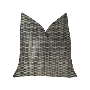 Plutus Bluejay Cayne  Blue and Gray Luxury Throw Pillow
