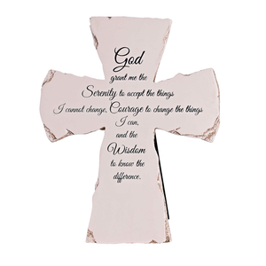 Tabletop Cross Serenity Prayer 7H