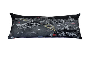 35" Black Pittsburgh Nighttime Skyline Lumbar Decorative Pillow - 606114644170 35" Black Pittsburgh Nighttime Skyline Lumbar Decorative Pillow - 606114644170
