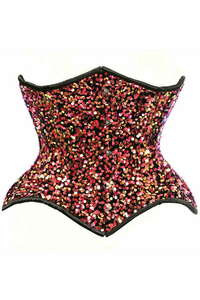 Top Drawer Sequin Curvy Cut Waist Cincher Corset