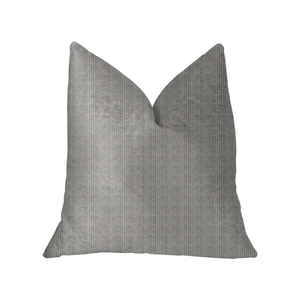 Plutus Fremont Gray and Silver Luxury Throw Pillow