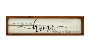 A Story of Who We are Home Wood Framed Wall Decor Sign-Farmhouse Plaque-23.6 x 1.2 x 6 Inches