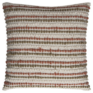 Brown Beige Nubby Texture Bands Throw Pillow - 808230115460