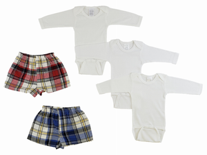 Bambini Infant Long Sleeve Onezies and Boxer Shorts