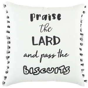 Black and White Praise The Lard Tasseled Throw Pillow - 808230118324 Black and White Praise The Lard Tasseled Throw Pillow - 808230118324