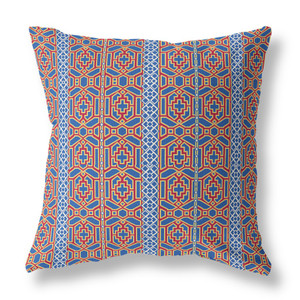 20" X 20" Blue And Red Broadcloth Floral Throw Pillow - 4512839582122 20" X 20" Blue And Red Broadcloth Floral Throw Pillow - 4512839582122