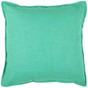 Aqua Solid Color Flange Edge Throw Pillow - 808230114210