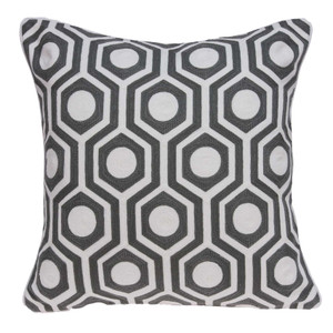 20" x 7" x 20" Cool Gray and White Pillow Cover With Poly Insert - 4512822761374