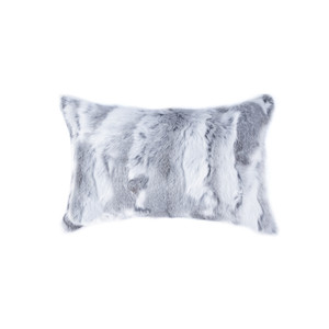5" x 12" x 20" 100% Natural Rabbit Fur Grey Pillow - 4512839594309 5" x 12" x 20" 100% Natural Rabbit Fur Grey Pillow - 4512839594309