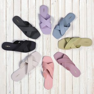 ROXONI Women Slippers Shower Pool Sandals Criss Cross Bathroom Quick Drying Slippers