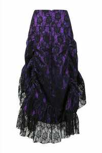 Lace Overlay Ruched Bustle Skirt