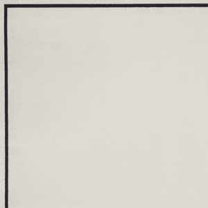 9' X 12' Ivory And Black Indoor Outdoor Area Rug