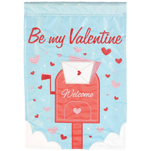 Flag Garden Welcome Hearts Mailbox 