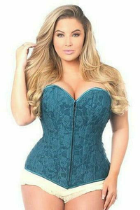 Lavish Lace Overbust Corset with Zipper