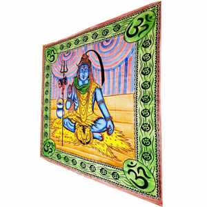 Third Eye Shiva with Trishul & Om Tapestry
