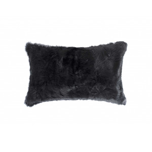 5" x 12" x 20" 100% Natural Rabbit Fur Black Pillow - 4512839594316 5" x 12" x 20" 100% Natural Rabbit Fur Black Pillow - 4512839594316