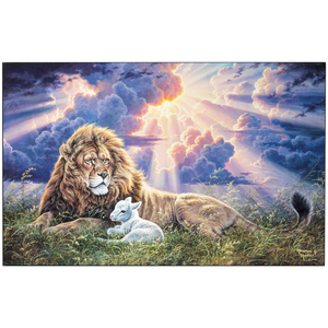 Wall Plaque Lion Lamb Peace
