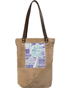 Palm Tree Recycled Military Tent Tote