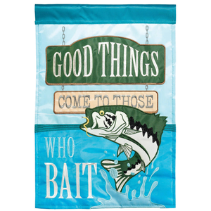 Fish Good Things Come Double Applique Plus Garden Flag