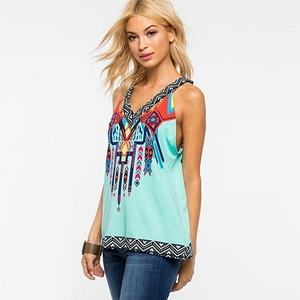 Roma Top In Tribal Print