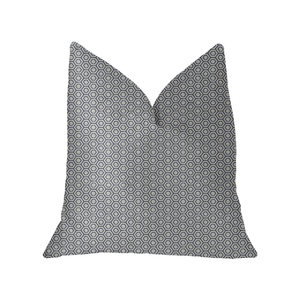 Plutus Myriad Hexagon  Blue and Beige Luxury Throw Pillow