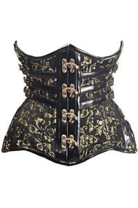 Top Drawer CURVY Steampunk Brocade Steel Double Boned Under Bust Corset