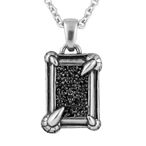 Dragon Necklace "Dragon Claw" Dragon Pandant Adorned with Black Cubic Zirconias