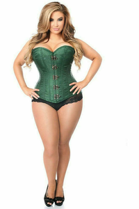Top Drawer Brocade Steel Boned Corset with Clasp Closure