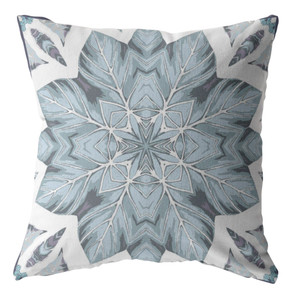 18" Blue Floral Forest Zippered Suede Throw Pillow - 808230189492
