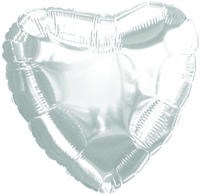Silver Heart Mylar Balloon